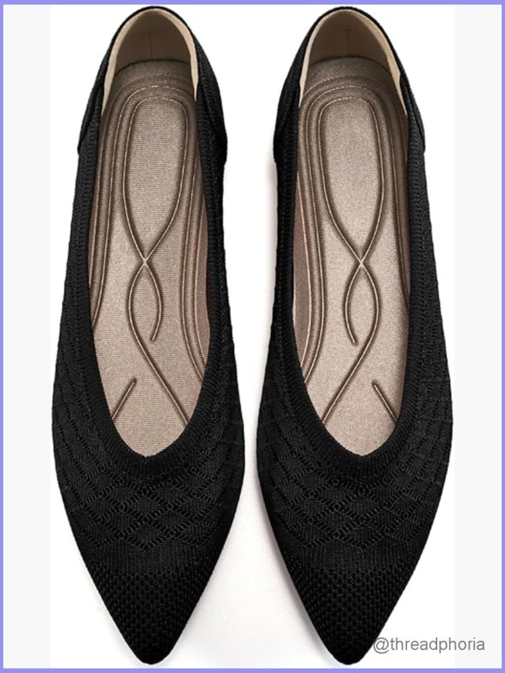 Women's Flats: Breathable Knit, Cushioned Sole, Pull-On Office Shoes